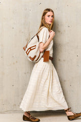 KAYCEE BI-MATERIAL HANDBAG