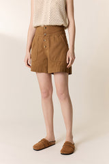 QITU PLAIN MUSTARD SHORT