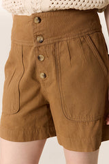 QITU PLAIN MUSTARD SHORT