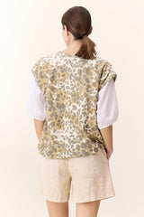 SIROP SLEEVELESS FADED LEOPARD PRINT SWEATSHIRT