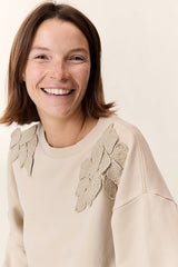 SIENA AUTOMN FLORAL EMBROIDERY SWEATSHIRT