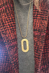 SEQUOIA WHITE MOTHER-OF-PEARL OVAL MEDALLION LONG NECKLACE