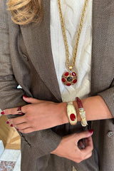 TAMARIS MULTI-STONE GRENAT AND LABRADORITE LONG NECKLACE