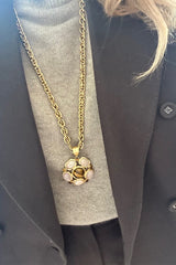 TILLEUL MULTI-STONE PINK QUARTZ AND TIGER'S EYE LONG NECKLACE