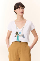 TONTON FEATHER WHITE T-SHIRT