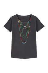 TORO NECKLACE PRINT CARBONE T-SHIRT