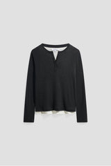 BECCA CHARCOAL LAYERED TSHIRT