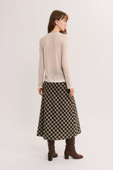 BERA BEIGE OVERLAY EFFECT LONG-SLEEVED T-SHIRT