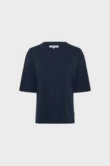 GALINA NAVY THICK COTTON LOOSE T-SHIRT