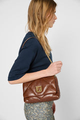 GALINA NAVY THICK COTTON LOOSE T-SHIRT