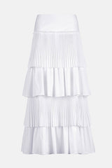 TATTO TIERED PLEATED MAXI SKIRT