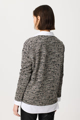 JACQUARD V-NECK T-SHIRT