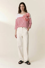 THILLA FLOWER RED STRIPED T-SHIRT