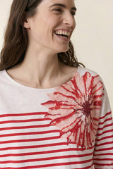 THILLA FLOWER RED STRIPED T-SHIRT