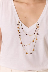 TONTON AMBER WHITE T-SHIRT