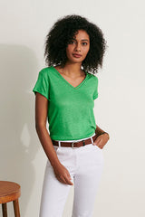 TUILERIES GREEN LINEN T-SHIRT