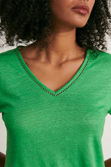 TUILERIES GREEN LINEN T-SHIRT