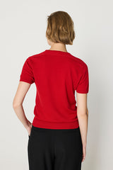 RED ROUND NECK TWIN SET