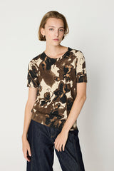 BROWN FLORAL PRINT TWINSET