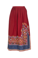 TRALCIO EMBROIDERED WRAP SKIRT