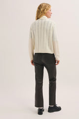ROMI OPENWORK WOOL TIE CARDIGAN