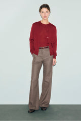 RENE RED FINE WOOL CARDIGAN