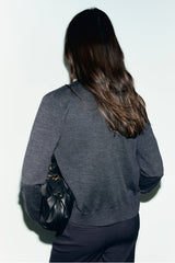 RENE CHARCOAL FINE WOOL CARDIGAN