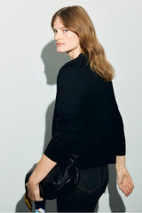 RENE BLACK FINE WOOL CARDIGAN
