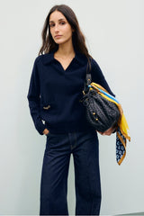 RENI MERINO WOOL POLO NECK SWEATER