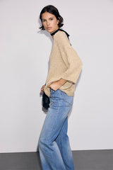 ROELLA LUREX LOOSE-FITTING SWEATER