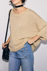 ROELLA LUREX LOOSE-FITTING SWEATER