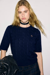 RAISA NAVY CABLE SWEATER