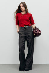 RAISA RED CABLE SWEATER