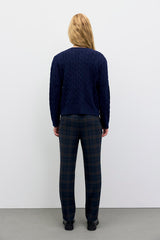 RAIZA NAVY CABLE CARDIGAN