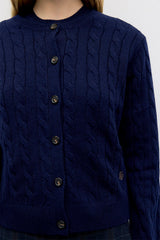 RAIZA NAVY CABLE CARDIGAN