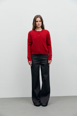 RAIZA RED CABLE CARDIGAN