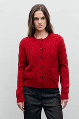 RAIZA RED CABLE CARDIGAN