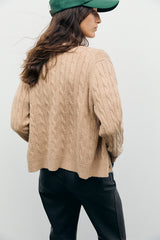 RAIZA BEIGE CABLE CARDIGAN