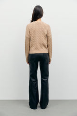 RAIZA BEIGE CABLE CARDIGAN