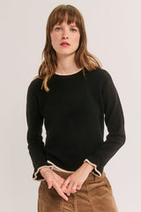 ROYA CONTRAST-TRIM SWEATER