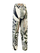 KAKI ABSTRACT PRINT RELAXED TROUSERS