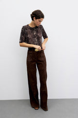 ROSA PYTHON PRINT WOOL SWEATER