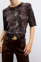 ROSA PYTHON PRINT WOOL SWEATER