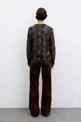 ROSA PYTHON PRINT WOOL CARDIGAN