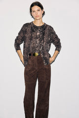 ROSA PYTHON PRINT WOOL CARDIGAN