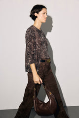 ROSA PYTHON PRINT WOOL CARDIGAN