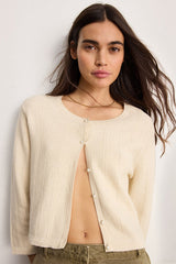 LOANE COTTON SILK LUREX CARDIGAN