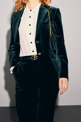 JYNA GREEN VELVET JACKET