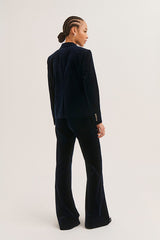 JELIA NAVY VELVET BLAZER