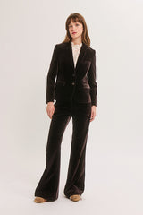 JELIA BROWN VELVET BLAZER